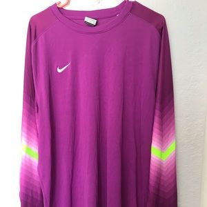 Nike long sleeve soccer shirt pink and green rare!